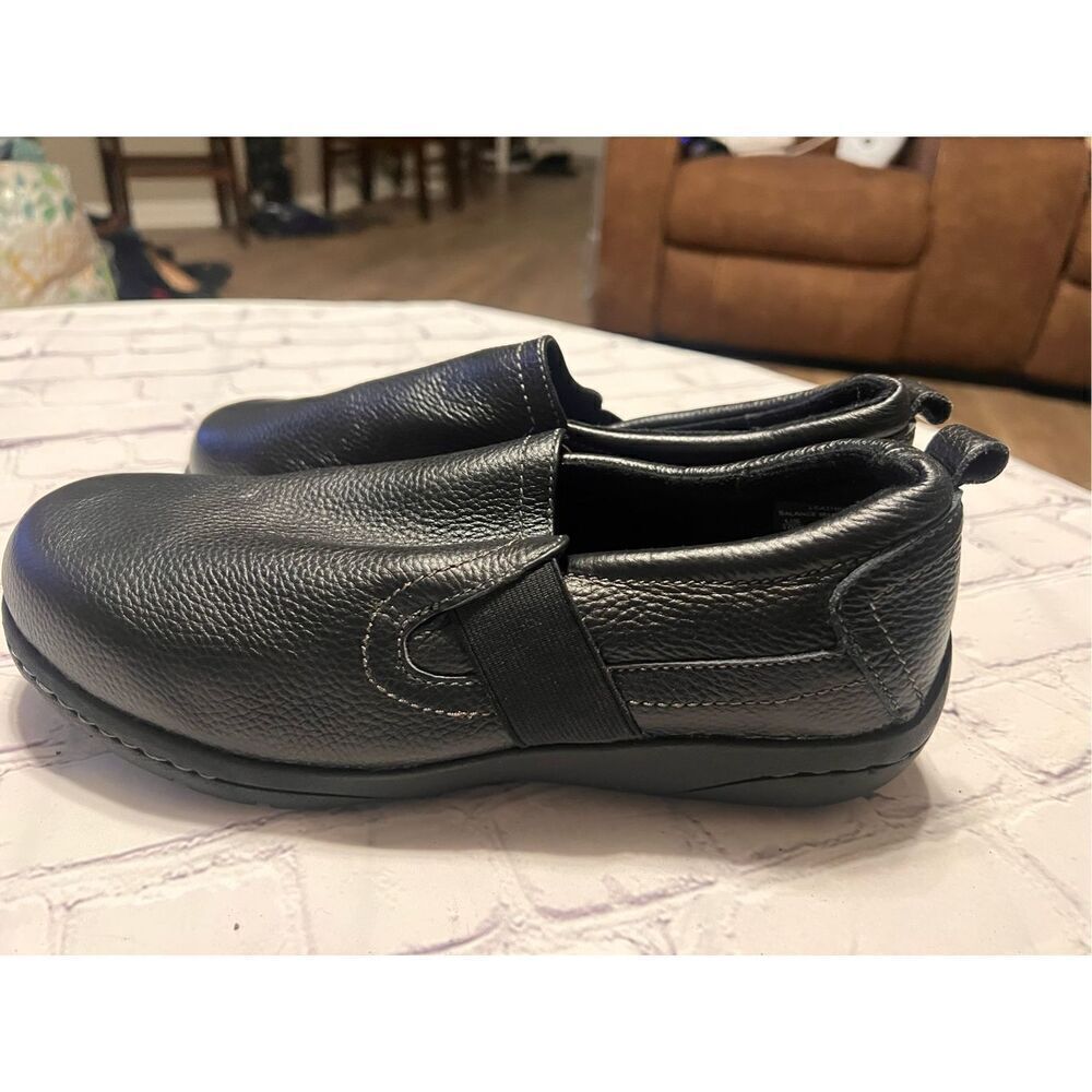 Thom McAn Women's Size 10 Wide Dalton Black Leather Slip On Shoes Everyday Comfy - Picture 5 of 10